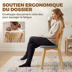 Lot de 2 Chaises de Salle à Manger, Chaises Cuisine, Assise Rembourrées en Lin, Dossier Incurvé, Gris et Bois Naturel-4