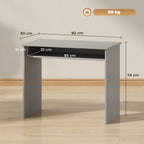 Bureau informatique sobre épuré compact avec 1 étagère, panneaux de particules, dim. 90l x 50P x 74H cm, gris-2