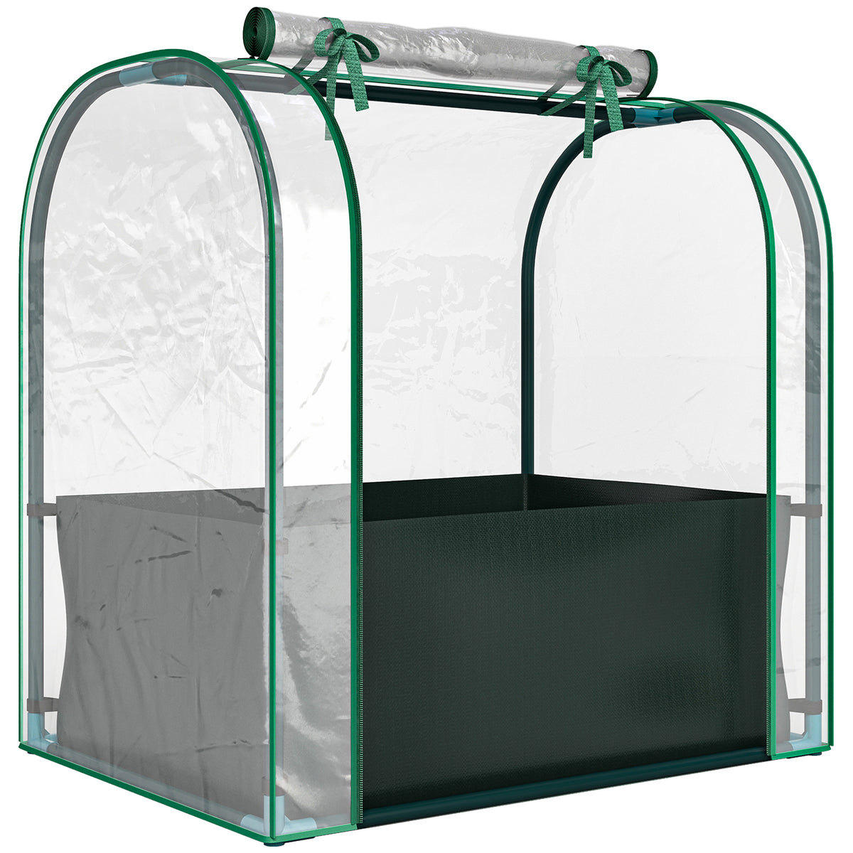 Mini Serre avec Sac de Plantation, Serre Portable avec porte enroulable, 68 x 50 x 70 cm, Vert Foncé-0