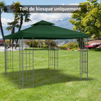 Toit de Remplacement pour Gazebo de Jardin Toile de Rechange pour pavillon tonnelle Tente 3 x 3 m Vert foncé-1