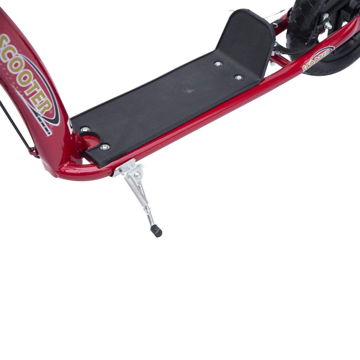 Trottinette enfant patinette pneus 30 cm Hauteur Guidon réglable poignée Frein et béquille Acier pour enfants à partir de 5 ans Rouge-8