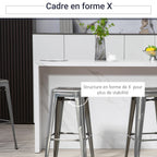 Lot de 4 tabourets de bar industriel empilables hauteur assise 76 cm métal argent-4