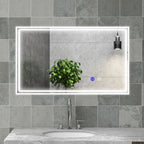 Miroir de salle de bain rectangulaire mural lumineux LED horizontal ou vertical, 100 x 60 cm-1