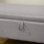 Banc de rangement, bout de lit, repose-pieds rembourré en lin avec pieds en bois de caoutchouc, 71x37x36cm, gris clair-8