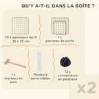 Cage parc clôture pour animaux domestiques enclos pour petits animaux modulable 2 niveaux 72 panneaux bords arrondis-5