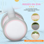 Draisienne vélo Enfant 4 roues selle réglable, guidon ergonomique alliage alu. PP, enfant 1 à 3 ans - Gris Blanc Rose-6