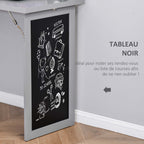 Bureau avec rangement pliable murale rabattable avec bibliothèque poste de travail tableau à craie et étagère réglable-6