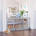 Barrière de sécurité pour chien extensible longueur réglable 104-180 x 36 x 69 cm pin bleu gris-9