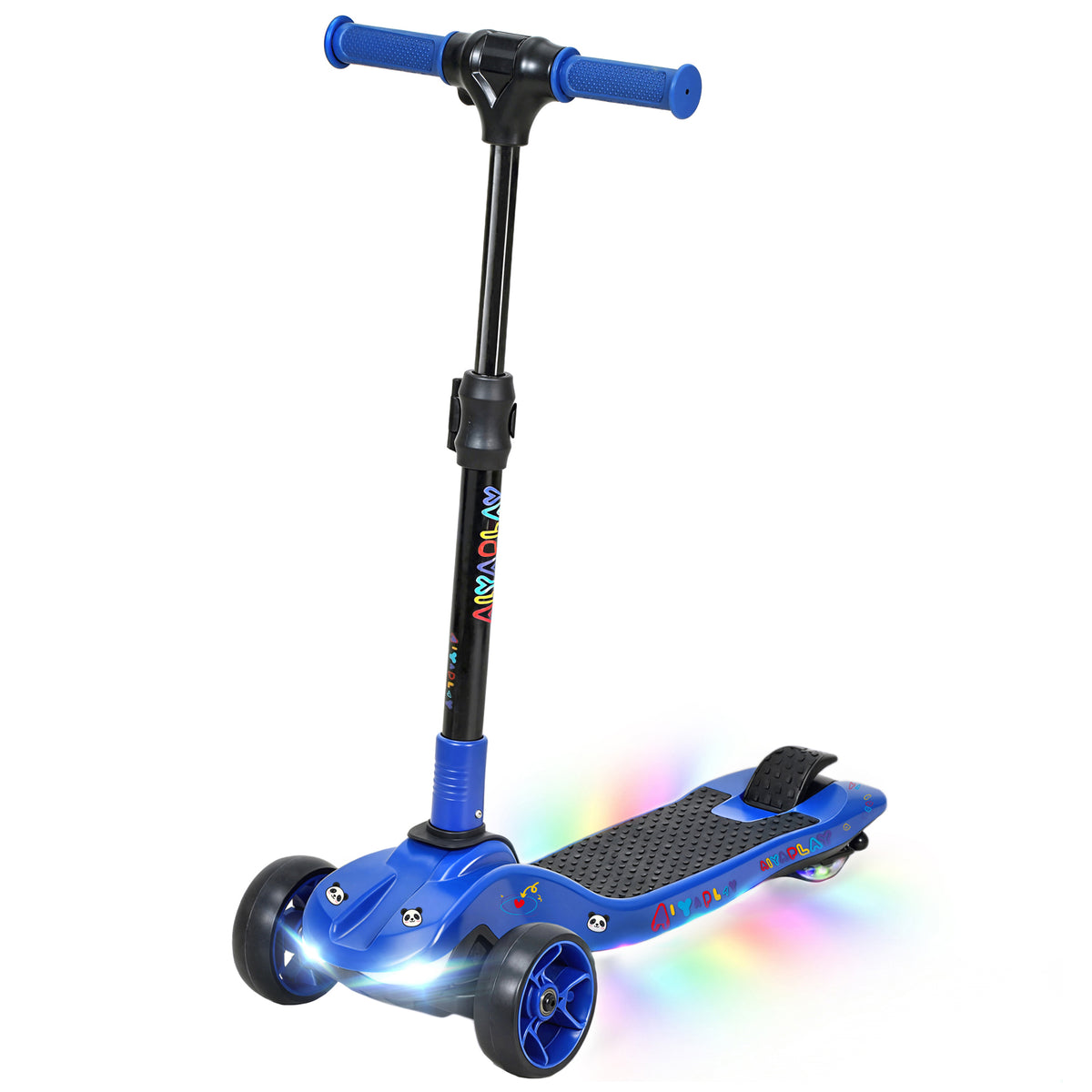 Trottinette électrique pour enfant 6 à 10 ans, pliable 3 roues démarrage zéro, vitesse maximale 8 km/h 64x29x83cm bleu-0