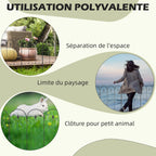 Lot de 5 clôtures de jardin décoratives en métal avec ornements 305 x 79,5 cm noir-5