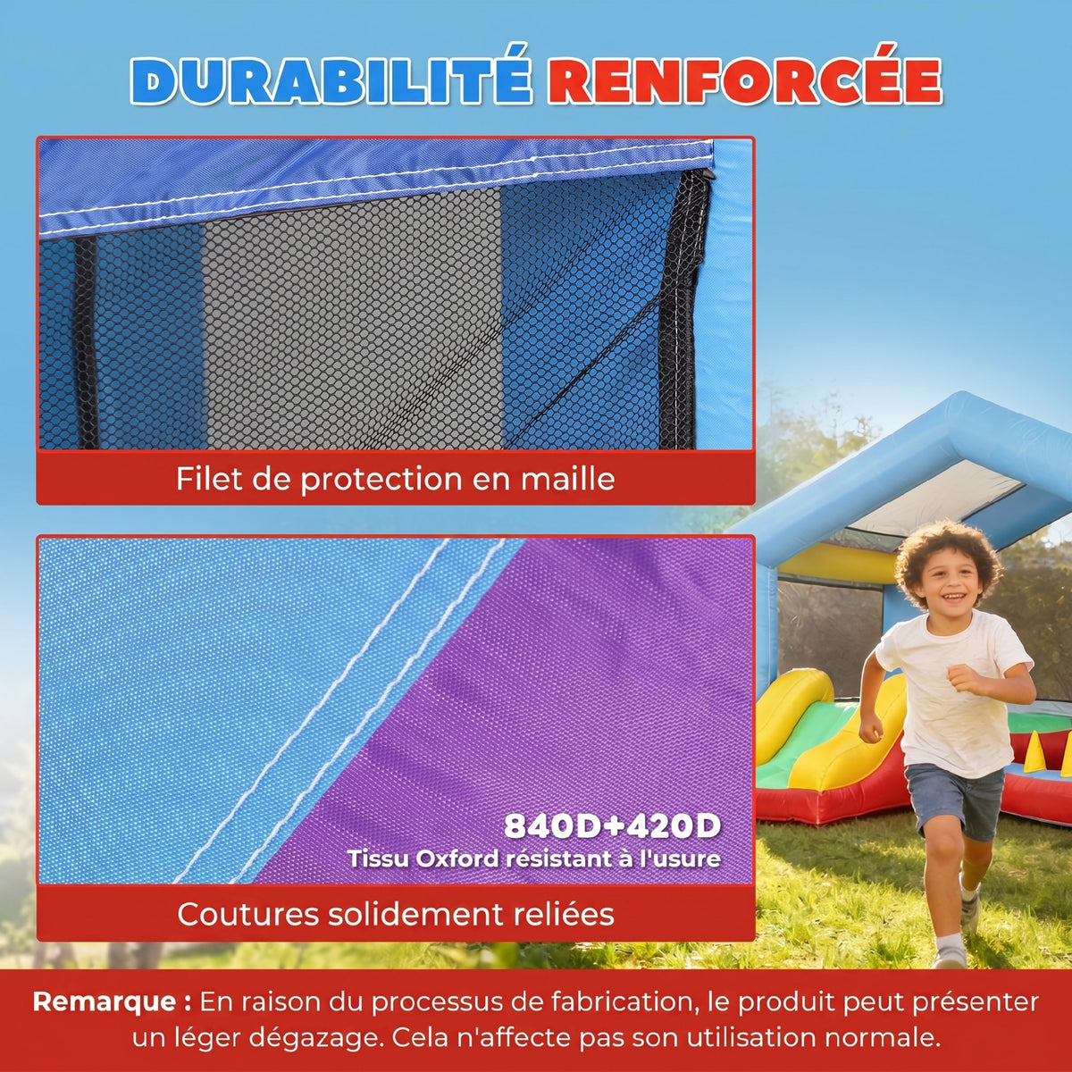 Château gonflable 4 en 1, aire de jeux avec souffleur, toboggan, piscine à balles, jeu de lancer d'anneaux, multicolore-4
