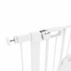 Barrière de sécurité animaux avec porte fermeture automatique système de double verrouillage, acier blanc-9