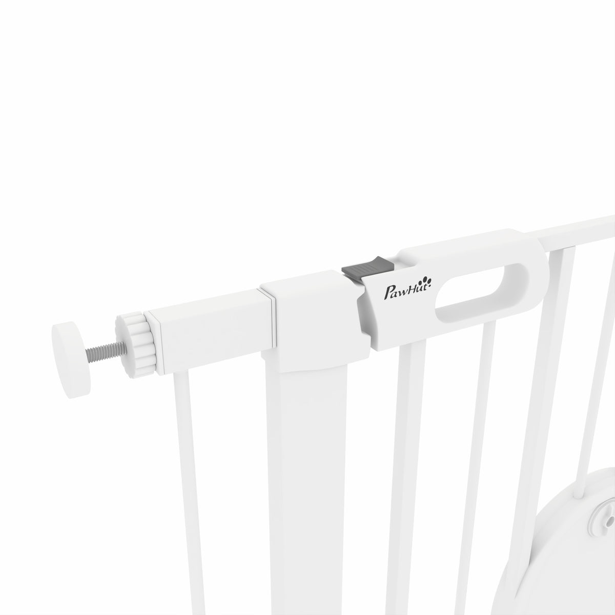 Barrière de sécurité animaux avec porte fermeture automatique système de double verrouillage, acier blanc-9