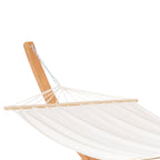 Hamac de jardin avec support en bois hamac sur pied 1 personne 3,92L x 1,2l x 1,1H m coloris crème marron-8