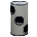Tonneau à gratter pour chat, tour à griffer en sisal à 3 niveaux recouvert de peluche, Ø 38 x 70 cm, gris clair-0