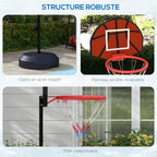 Support panier de basket-ball 2 en 1 avec hauteur réglable 129-179 cm et jeu de 6 fléchettes magnétique-6