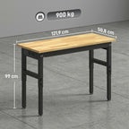 Établi d'Atelier Réglable, 121,9x50,8x79-99cm, Charge 900 kg, 2 Prises et 2 Ports USB, Panneau Perforé, Noir-2