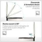 Poubelle cuisine 30L, poubelle à pédale avec seau intérieur amovible, couvercle à fermeture douce, 36x30x60,5cm, crème-4