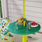 Ensemble Salon de Jardin Extérieur Enfant avec 2 Chaises Pliantes et Parasol, Thème Jungle, pour Jardin, Terrasse, Vert-7