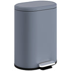 Poubelle cuisine 6L, poubelle à pédale en métal avec seau intérieur, couvercle à fermeture douce, 24,5x21,5x29,5cm, gris-0