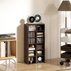 Lot de 2 étagères colonnes armoire de rangement CD-DVD 12 compartiments 21 x 22,5 x 88,5 cm capacité 204 CD marron-8
