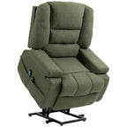 Fauteuil releveur relax électrique, fonction massage et chaleur, inclinaison réglable, repose-pied, télécommandes, vert-0