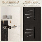 Meuble à chaussures 20 paires armoire à chaussures à haute brillance 5 niveaux étagères réglables 72x34x103cm noir-6