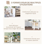 Table de cuisine pliable 103L x 76l x 74H cm en bois bicolore chêne blanc-4