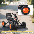 Kart à pédales pour enfants, karting enfant, avancer et reculer, pour garçons filles de 2-5 ans, 84x54x56 cm, noir-5