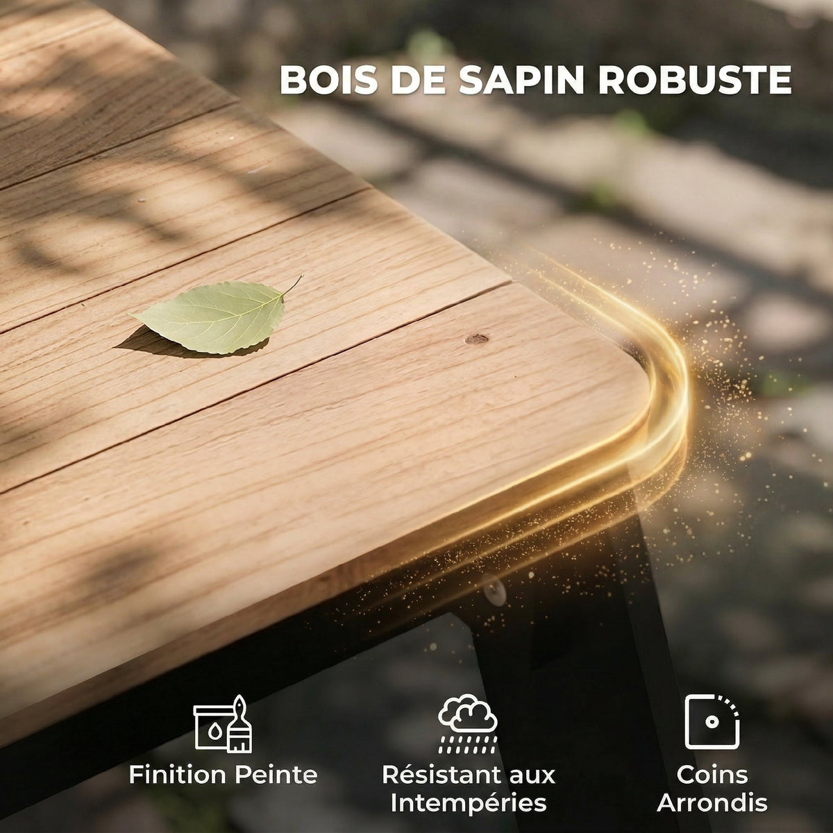 Table de pique-nique enfants avec parasol, 3 en 1 salon de jardin en bois pour enfants 3-6 ans avec 2 boîtes, naturel-6
