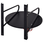 Punching Ball Poire de Vitesse Boxe avec Support Plateau tournant + Pompe en bois Hauteur Réglable Acier revêtement synthétique Rouge Noir-6