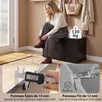 Coffre de Rangement, Banc de Rangement avec Couvercle Rabattable et Charnières de Sécurité, 80 x 40 x 45 cm, Noir-5