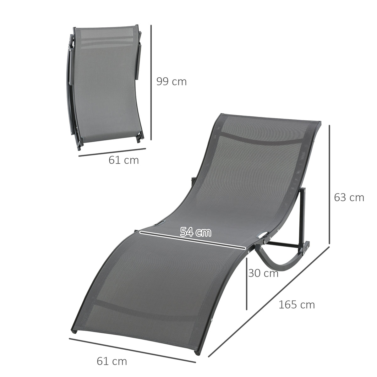 Lot de 2 bains de soleil pliables, chaise longue jardin extérieur en aluminium et textilène anthracite-2