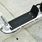 Trottinette enfants, grandes roues pneumatiques 12 pouce en caoutchouc, charge 100 kg, trottinette tout terrain avec double freins, hauteur réglable et béquille latérale, 5 à 12 ans, blanc-8