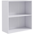 Bibliothèque étagère de rangement avec 2 compartiments et étagère réglable, 60 x 24 x 63 cm, blanc-0