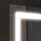 Miroir lumineux LED mural de salle de bain avec étagère intégrée 3 couleurs luminosité réglable interrupteur tactile-8