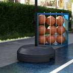 Support panier de basket-ball 2 en 1 avec hauteur réglable 129-179 cm et jeu de 6 fléchettes magnétique-8