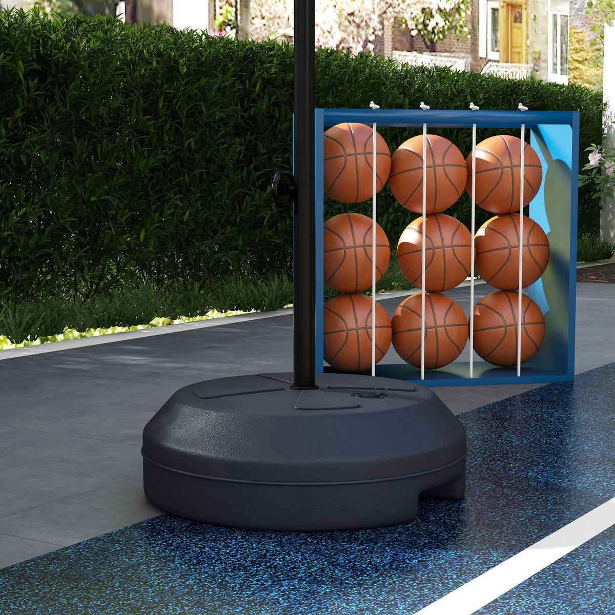 Support panier de basket-ball 2 en 1 avec hauteur réglable 129-179 cm et jeu de 6 fléchettes magnétique-8