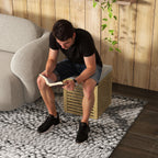 Coffre de rangement tabouret de rangement 54.76 L design lamellé cadre en bambou naturel 40 x 40 x 47 cm bois naturel-6