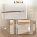 Table de bar table haute de cuisine mange-debout comptoir 112L x 57l x 106H cm - 3 étagères - aspect chêne clair blanc-5
