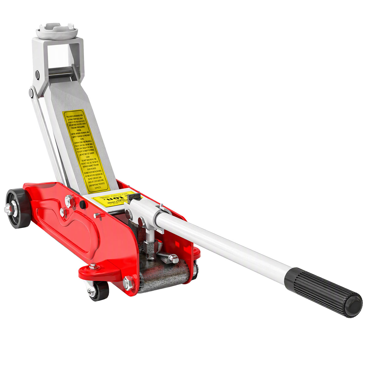 Cric hydraulique à profil bas en acier robuste, Charge maximale de 2000 kg, capacité de levage de 12 à 30 cm, rouge-0