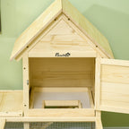 Clapier en bois enclos pour animaux villa pour lapin 2 niveaux avec aire de course rampe et portes verouillables-8