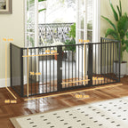 Parc pour chien, parc pour animaux, 5 panneaux, clôture portable pliable, sécurisé, noir-2