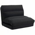 Fauteuil de sol canapé paresseux fauteuil convertible en lit inclinable 90° à 180° tissu - 70 x 72 x 56 cm - noir-0