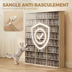 Meuble de rangement 1032 CDs / 594 DVDs, étagère multimédia, 24 compartiments et 18 étagères ajustables, chêne-5