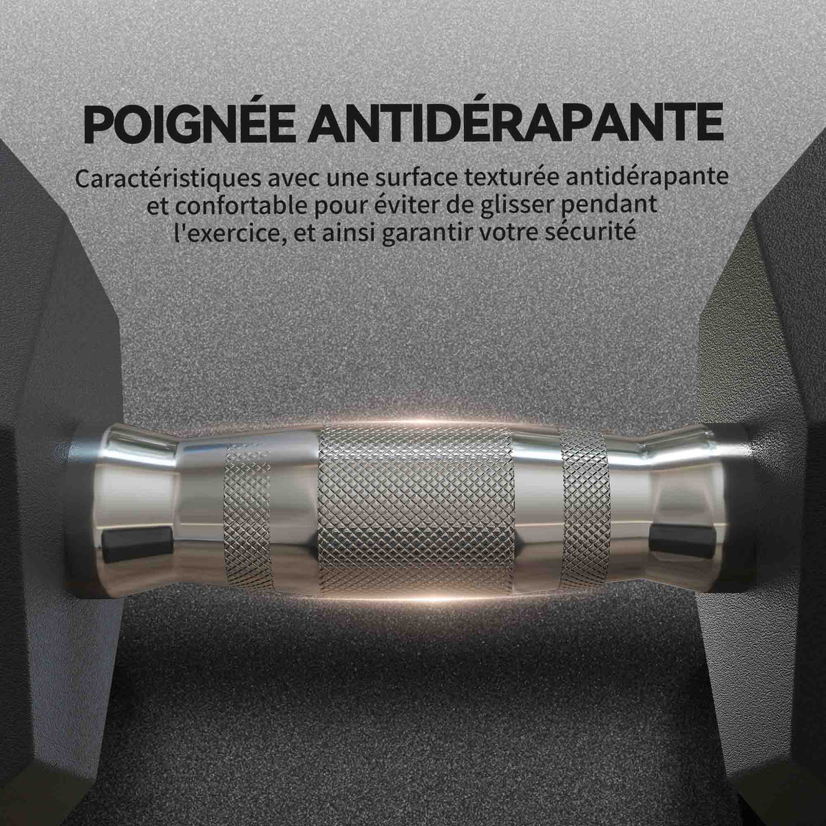 Lot de 2 Haltères Courtes Poids 30 kg, Haltère Hexagonale Entraînement Musculaire & Haltérophilie, Noir-4