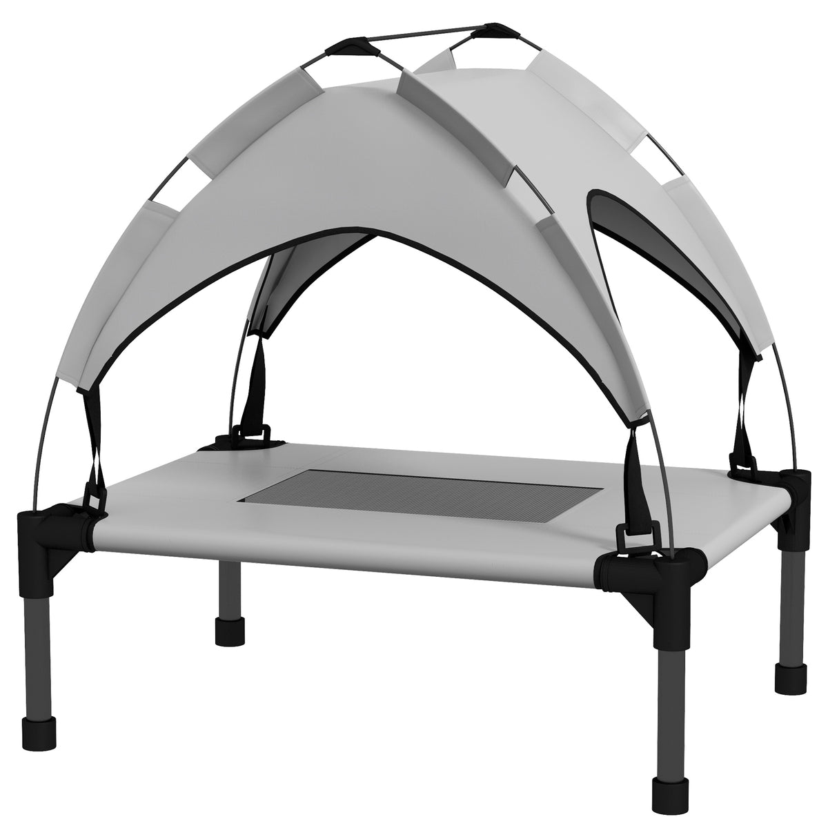Lit pour chien chat sur pieds lit chien surélevé velum anti-UV oxford sac de transport inclus 61 x 46 x 63 cm gris-0