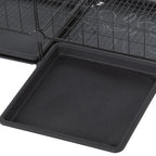 Cage parc enclos rongeurs modulable dim. L 111 x l 75 x H 119 cm 3 niveaux 4 portes fil métallique noir-8