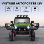 Buggy 4x4 voiture électrique enfant UTV avec télécommande 2.4Ghz 2 moteurs 12 V vert-3