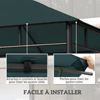 Toile de rechange pour pavillon tonnelle tente toit de remplacement gazebo de jardin tissu polyester 180 g/m²-4